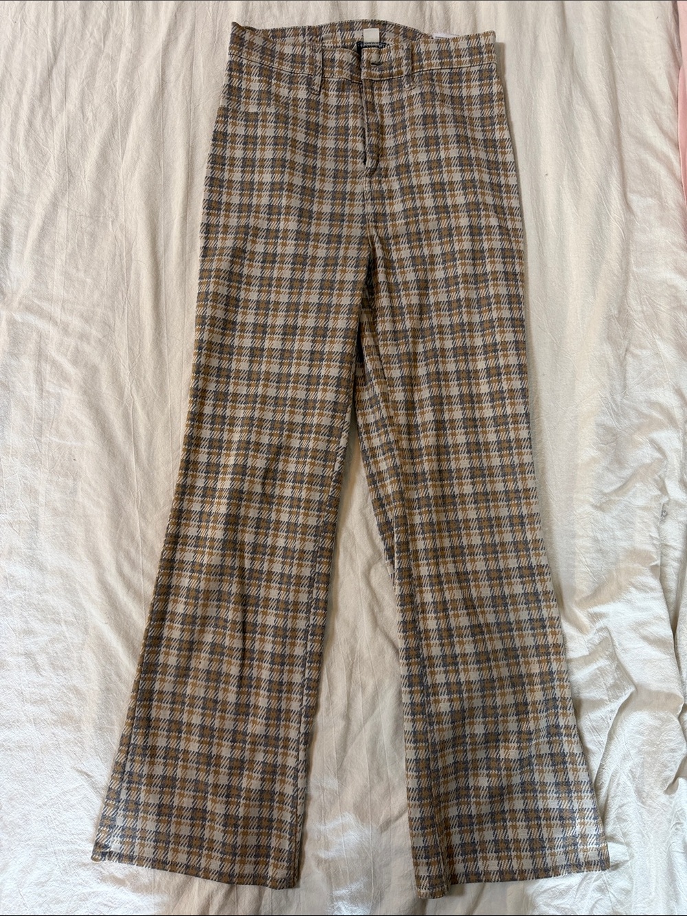 American Eagle Outfitters Plaid Chinos in Brown and Tan